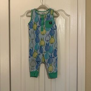 Rags to Raches Bunny Rabbit Tails Sleeveless Romper 18-24 Months
